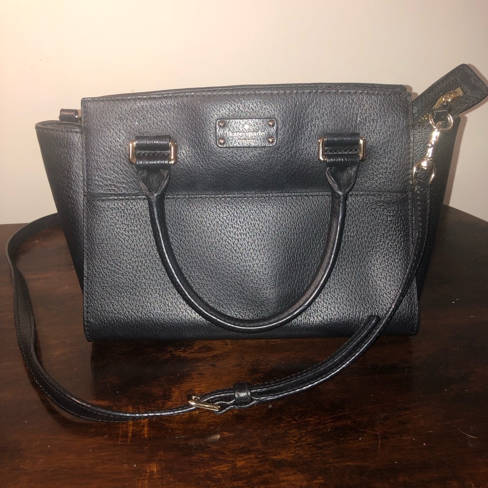 Kate spade black leather women’s handbag / purse